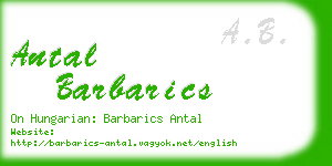 antal barbarics business card